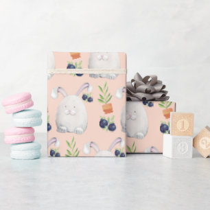 Cute Bunny Waterverf Art Pattern Cadeaupapier