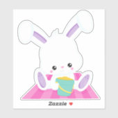 Cute Bunny, White Bunny, Baby Bunny, Beach Bucket Sticker (Vel)