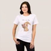 Cute Bunny with Flower T-Shirt – Adorable Rabbit D (Voorkant volledig)