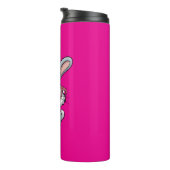 Cute Bunny with Glasses Blowing Bubble Gum Thermosbeker (Geroteerd rechts)