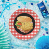 Cute Burger en Fries party Papieren Bordje (Feest)
