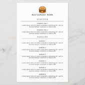 Cute Burger Restaurant Menu (Voorkant)