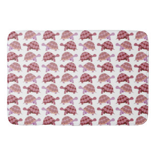 Cute Burgundy Cartoon Tortoise Pattern Badmat