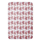 Cute Burgundy Cartoon Tortoise Pattern Badmat (Voorkant Verticaal)