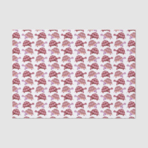 Cute Burgundy Cartoon Tortoise Pattern Tissuepapier