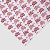 Cute Burgundy Cartoon Tortoise Pattern Tissuepapier (Detail)
