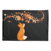 Cute Burnt Oranje Fox en Autumn Leaves Kussensloop (Achterkant)