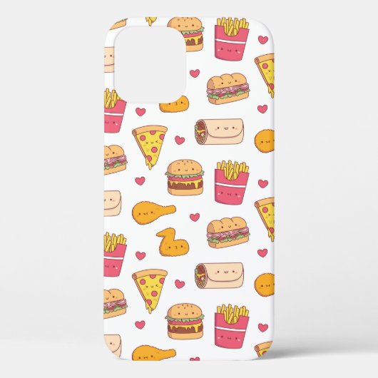 Cute Burrito Pizza Sandwich Burger Fries Pattern Case-Mate iPhone Case (Achterkant)