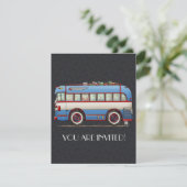 Cute Bus Tour Bus Kaart (Staand voorkant)