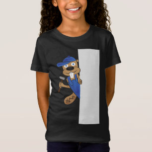 Cute Busy Beaver Meisjes Grafische T-shirt - Leuk 