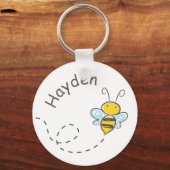 Cute Busy Bee Persoonlijke Sleutelhanger (Voorkant)