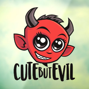 Cute but Evil Raamsticker