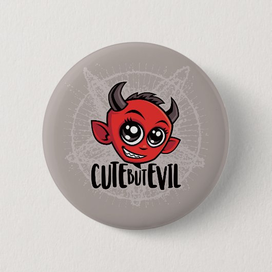 Cute but Evil Ronde Button 5,7 Cm (Voorkant)