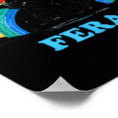 Cute But Feral Raccoon With Rainbow Funny Raccoon  Poster (Hoek)