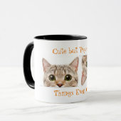 Cute but Psycho Cat 11oz Two-Tone Coffee Mok (Voorkant links)