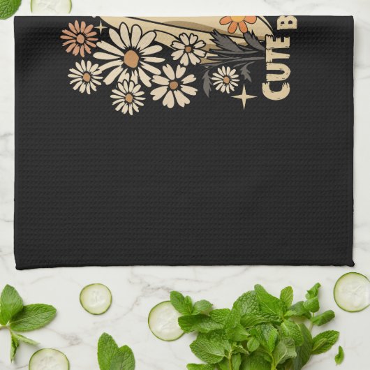 Cute but Spooky Funny Floral Halloween Ghost Check Theedoek (Gevouwen)