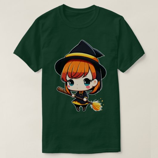 Cute but Witchy Chibi Witch Wicca T-shirt (Design voorkant)