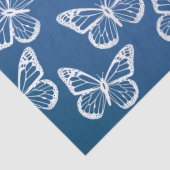 Cute Butterflies  Festive Pattern White Blue Tissuepapier (Detail)