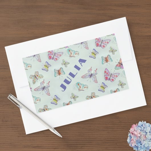 Cute Butterflies Name Sticker - Set of Four