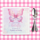 Cute Butterfly Birthday Girl Party Servet