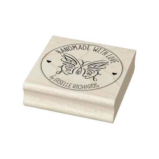 Cute Butterfly Custom Handmade with love, Rubberstempel (Stempel)