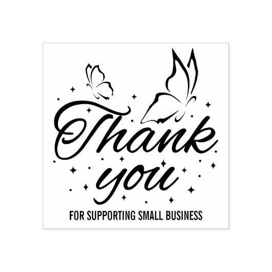 Cute Butterfly Dank u Rubberstempel (Afrduk)