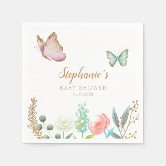 Cute Butterfly Garden Baby shower Servet (Voorkant)