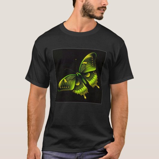 Cute Butterfly Illustration Lime Green Gorgeous Wo T-shirt (Voorkant)