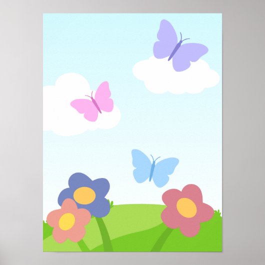 Cute Butterfly Poster (Voorkant)