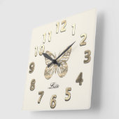 Cute Butterfly Vierkante Klok (Hoek)