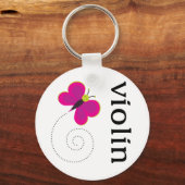 Cute Butterfly Violin Sleutelhanger (Voorkant)