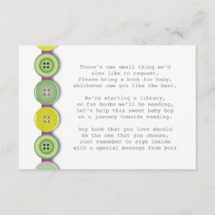 Cute Button Baby shower Insteekkaart Informatiekaartje