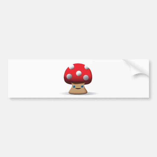 Cute Button paddestoel Bumpersticker (Voorkant)