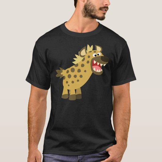 Cute Cacking Cartoon Hyena T-Shirt (Voorkant)