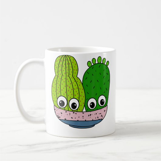 Cute Cacti Arrangement In Pottery Bowl Koffiemok (Links)
