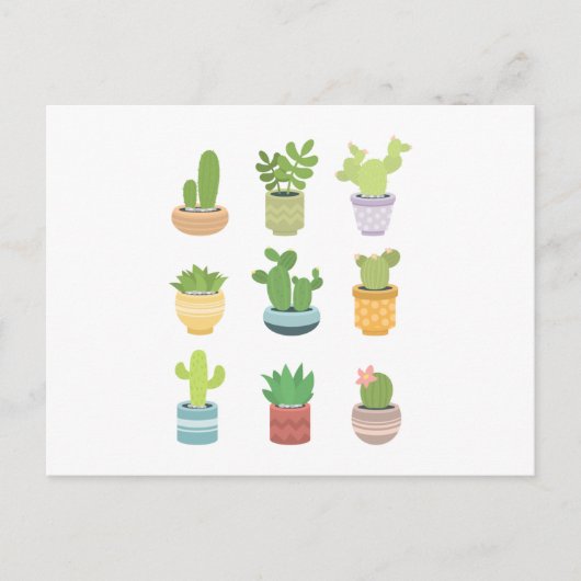 Cute Cacti  Briefkaart (Voorkant)