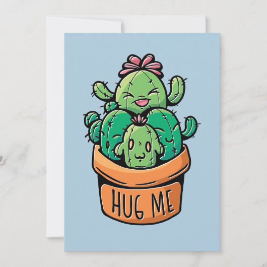 Cute Cacti Hug Save The Date (Voorkant)