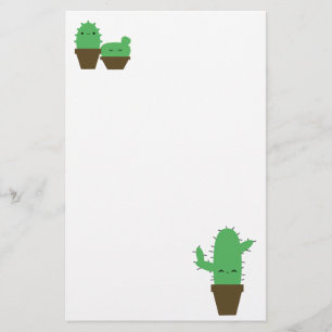 Cute cacti kawaii planten briefpapier