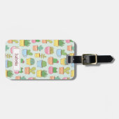 Cute Cacti Succulents Planten Pattern Personalized Bagagelabel (Voorkant horizontaal)