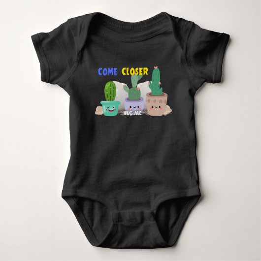 Cute Cactus Baby Bodysuit, Hug me Bodysuit (Voorkant)