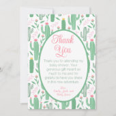 Cute Cactus Baby shower Floral Merci photo (Devant)