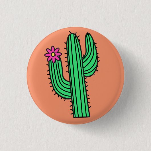Cute Cactus Badge Pin Button (Voorkant)