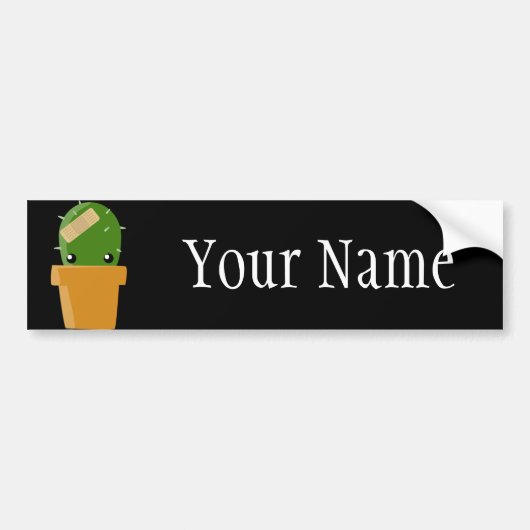 Cute Cactus Bumpersticker (Voorkant)