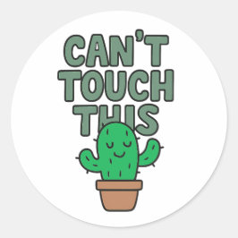 Cute Cactus “Can’t Touch This” Ronde Sticker