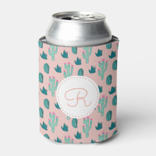 Cute Cactus Drawing Pattern   Monogram Blikjeskoeler