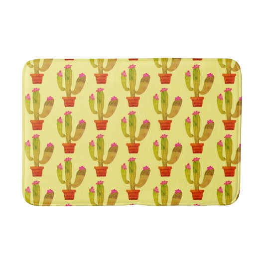 Cute cactus fleuris tapis de bain pour la salle de (Devant)