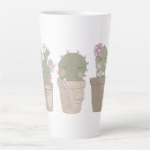 Cute Cactus Girls die juwelen dragen Latte Mok (Voorkant)