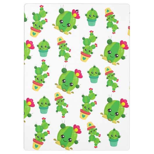 Cute Cactus, Green Cactus, Cactus Pattern Klembord (Achterkant)
