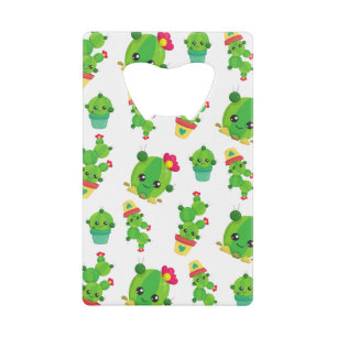 Cute Cactus, Green Cactus, Cactus Pattern Kredietkaart Flessenopener
