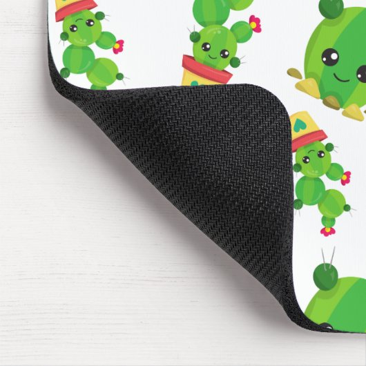 Cute Cactus, Green Cactus, Cactus Pattern Muismat (Hoek)